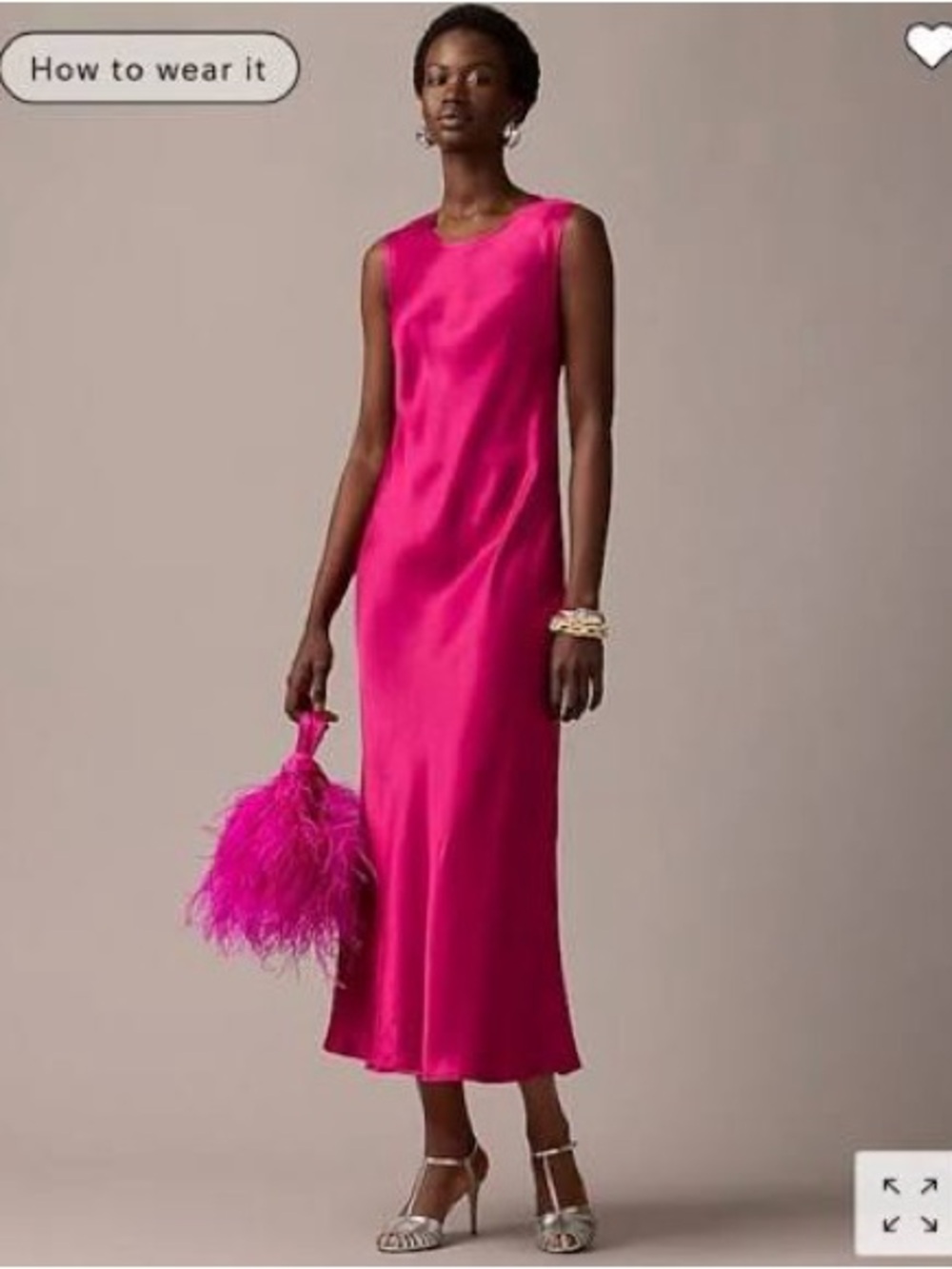 Sleeveless J. Crew Collection Hot Pink Satin Dress